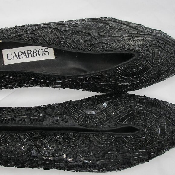 Caparros black sequin and beaded ballet flats - 8.5 - Picture 3 of 8